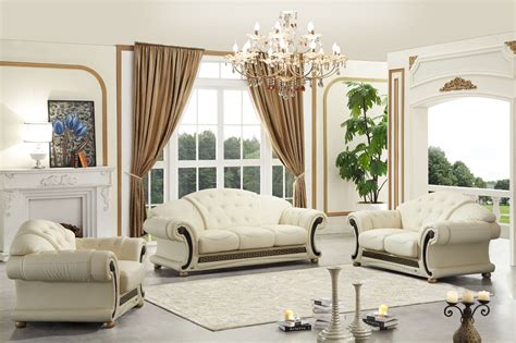 versace ivory sofa|Sophisticated Apolo Living Room Set in Ivory Leather: Elevate .